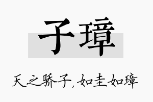 子璋名字的寓意及含义