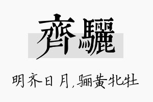 齐骊名字的寓意及含义