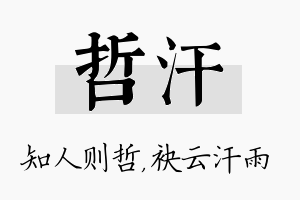 哲汗名字的寓意及含义