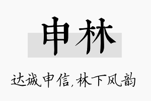 申林名字的寓意及含义