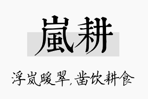 岚耕名字的寓意及含义