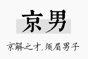 京男名字的寓意及含义