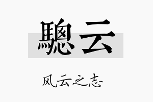 骢云名字的寓意及含义