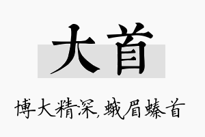 大首名字的寓意及含义