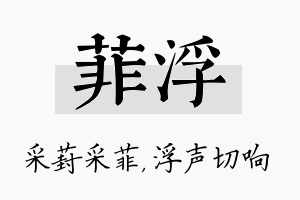 菲浮名字的寓意及含义