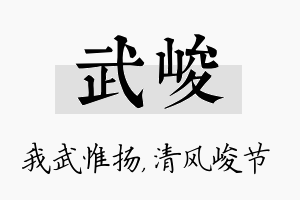 武峻名字的寓意及含义