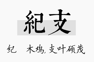 纪支名字的寓意及含义