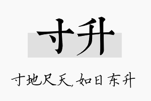 寸升名字的寓意及含义