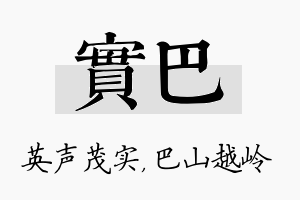 实巴名字的寓意及含义