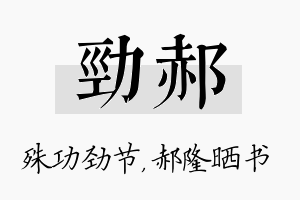 劲郝名字的寓意及含义