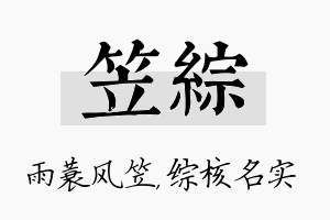 笠综名字的寓意及含义