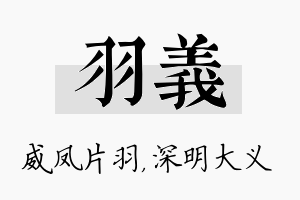 羽义名字的寓意及含义