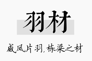 羽材名字的寓意及含义