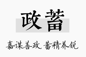 政蓄名字的寓意及含义