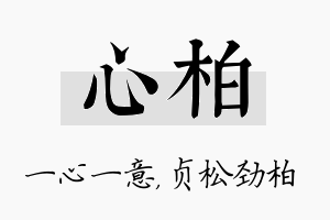 心柏名字的寓意及含义