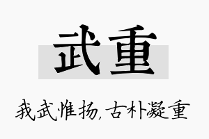 武重名字的寓意及含义