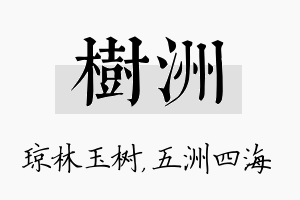 树洲名字的寓意及含义