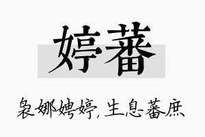 婷蕃名字的寓意及含义