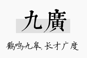 九广名字的寓意及含义