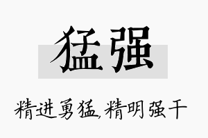 猛强名字的寓意及含义