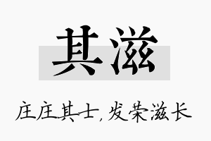 其滋名字的寓意及含义