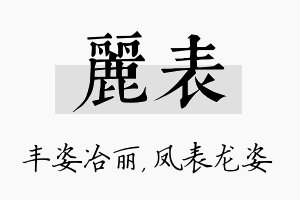 丽表名字的寓意及含义