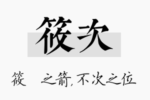 筱次名字的寓意及含义