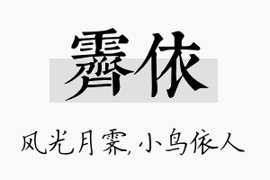 霁依名字的寓意及含义