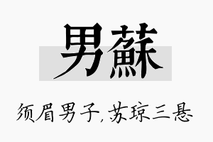 男苏名字的寓意及含义