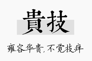 贵技名字的寓意及含义