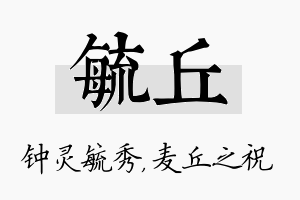 毓丘名字的寓意及含义