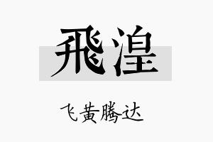 飞湟名字的寓意及含义