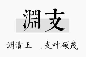 渊支名字的寓意及含义