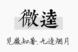 微逵名字的寓意及含义