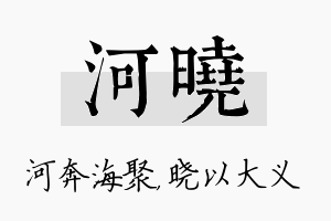 河晓名字的寓意及含义