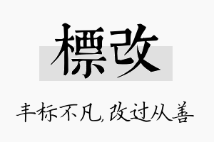 标改名字的寓意及含义