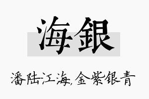 海银名字的寓意及含义