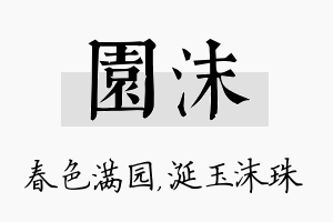 园沫名字的寓意及含义