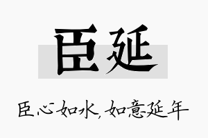 臣延名字的寓意及含义