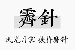 霁针名字的寓意及含义