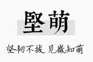 坚萌名字的寓意及含义