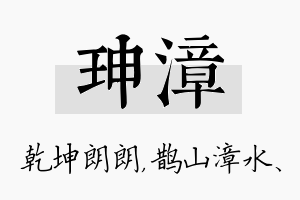 珅漳名字的寓意及含义