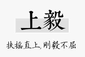 上毅名字的寓意及含义