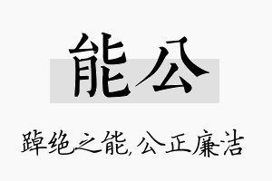 能公名字的寓意及含义