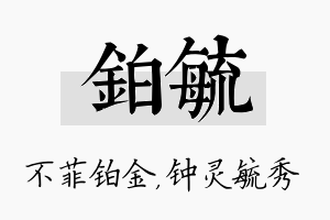 铂毓名字的寓意及含义