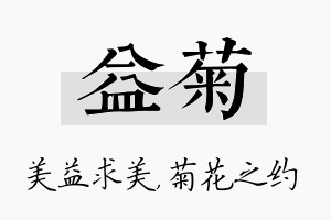 益菊名字的寓意及含义