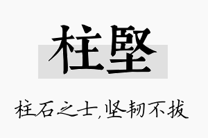 柱坚名字的寓意及含义