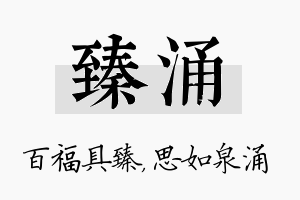 臻涌名字的寓意及含义