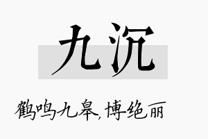 九沉名字的寓意及含义