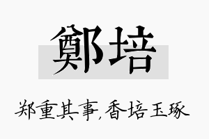 郑培名字的寓意及含义